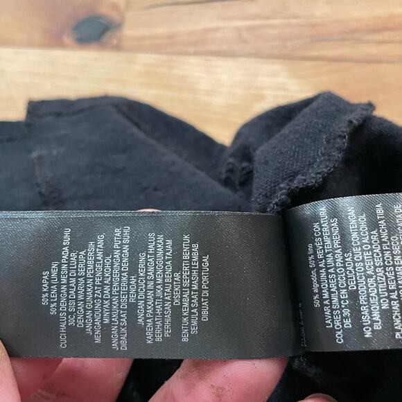 Ted Baker Kathley Top Black Cotton Linen Blend Ruffled SZ 4 US 10 Sleeveless - Picture 9 of 10